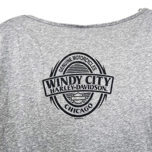 Harley Davidson Windy City Chicago Gray T Shirt Sz M - Picture 5 of 6